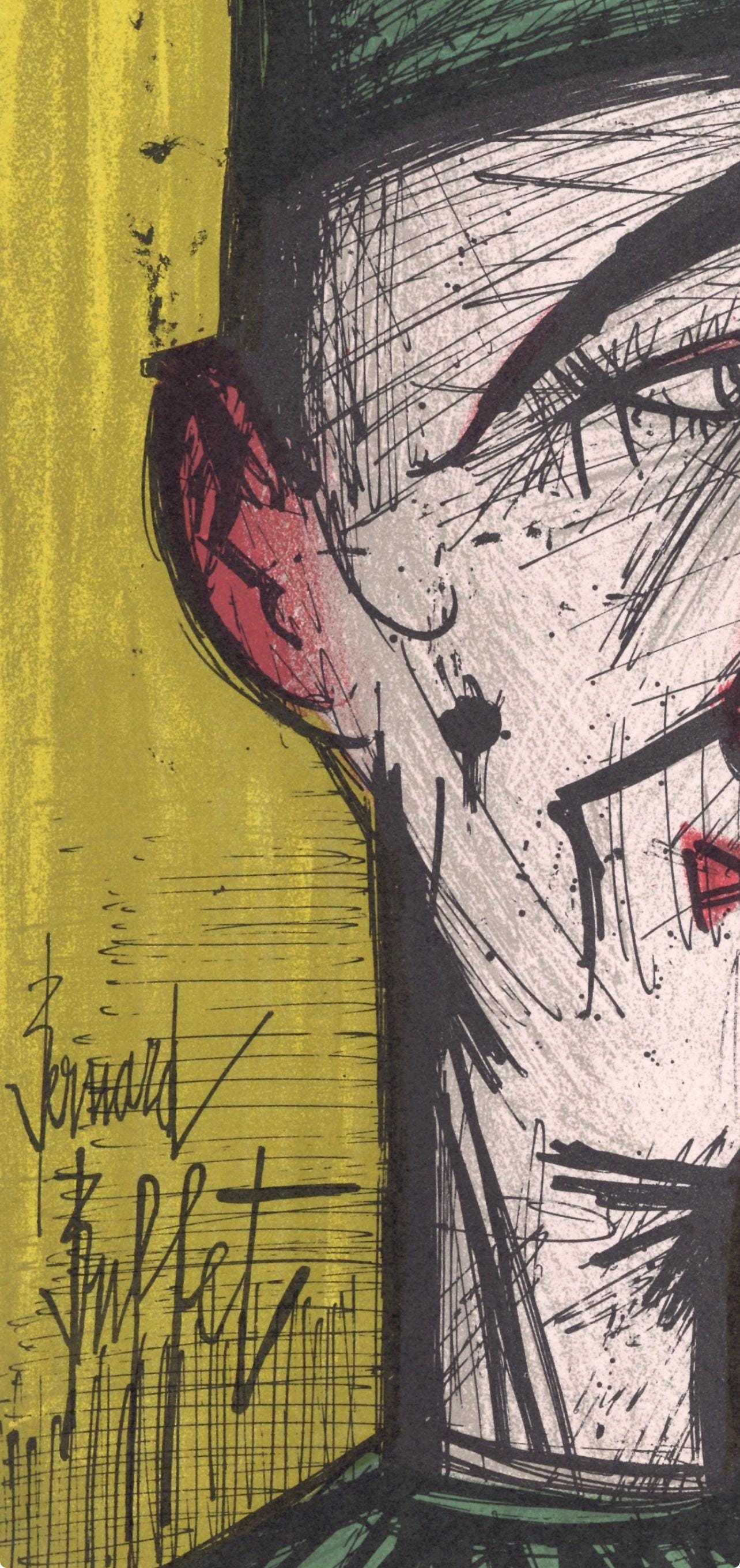 ベルナール・ビュフェ作『道化師ジョジョ』、リトグラフ 1952-1966年