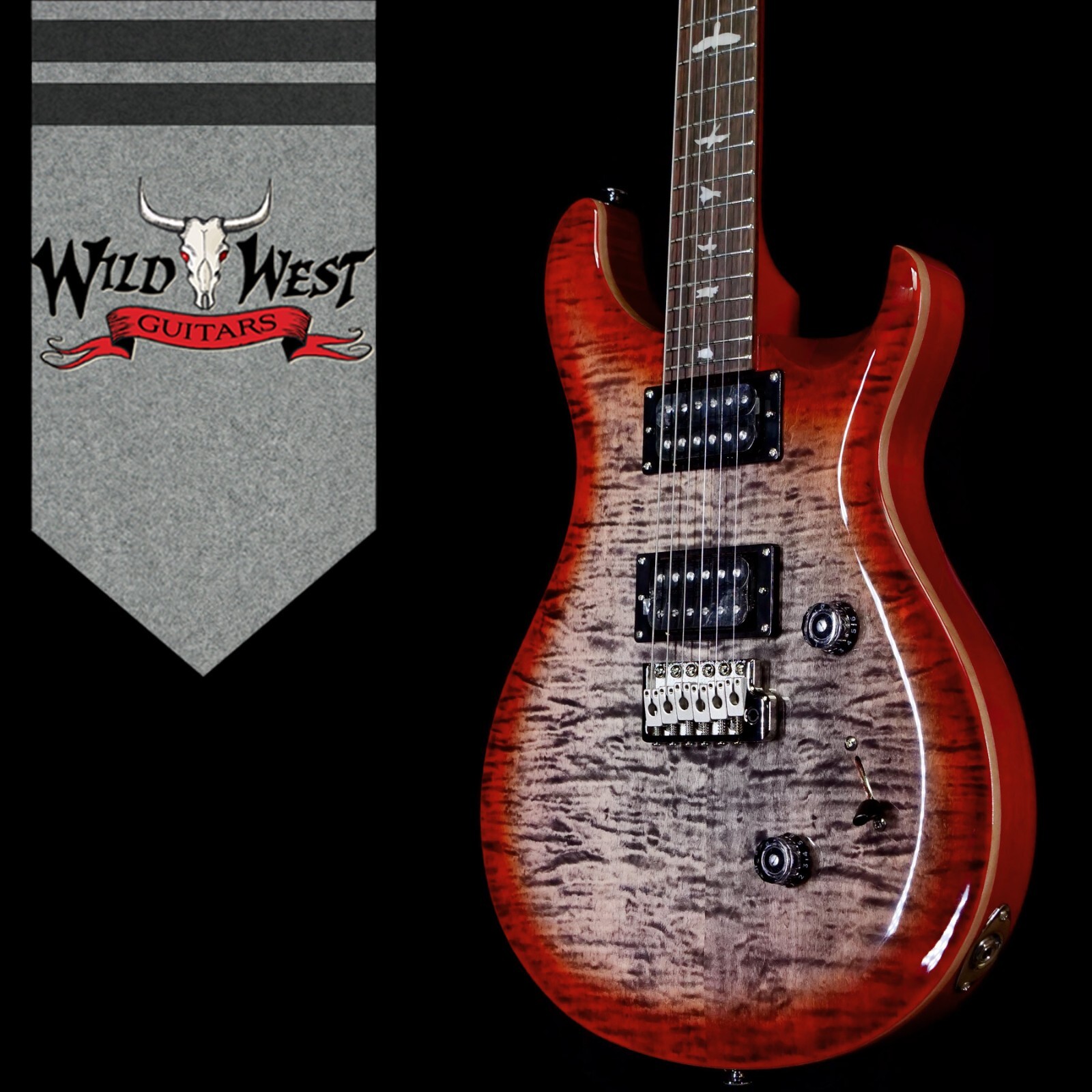 Paul Reed Smith PRS SE Custom 24 Charcoal Cherry Burst 7.40 LBS | eBay