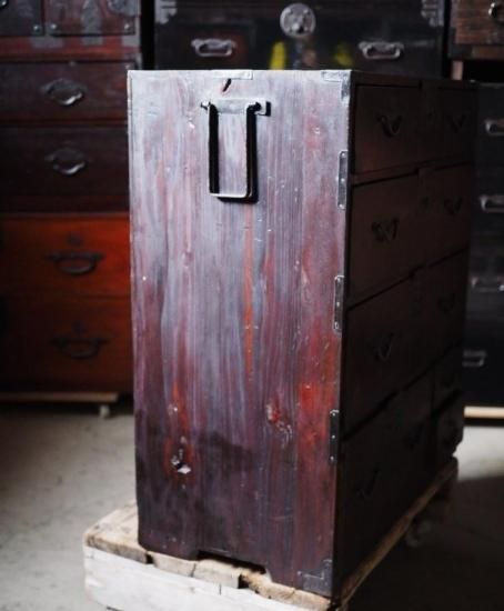 枯れた味わいの江戸時代衣装箪笥 アンティークチェスト 江戸時代 古録