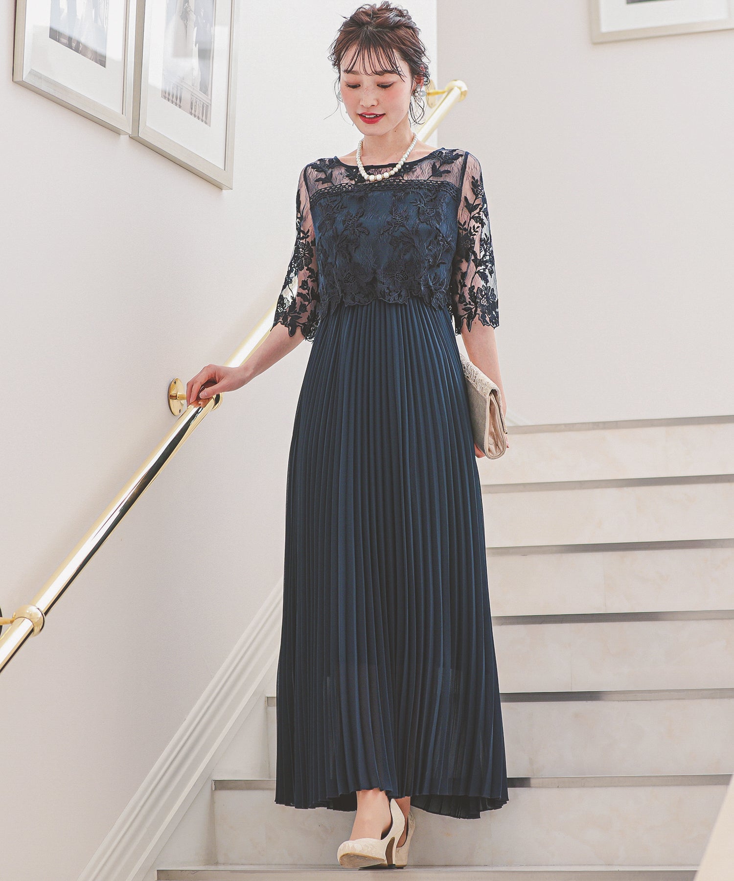 未使用 kana プリーツドレスワンピース 3Lサイズブルーグレー 大きい