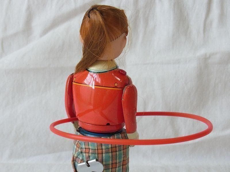 美品】フラフープガール 1950年代 箱付き ゼンマイ ブリキ (検)ソフビ