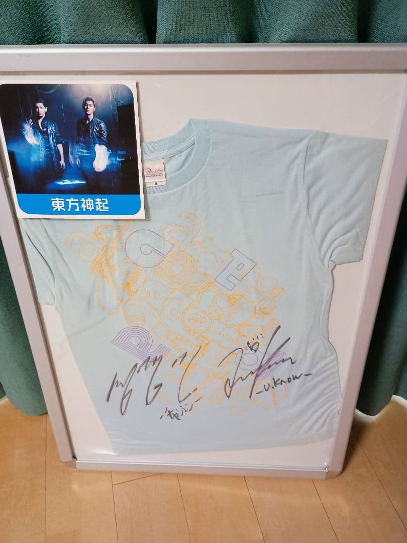 東方神起 チャンミン ユンホ 直筆サイン入り a-nation 水色Tシャツ M