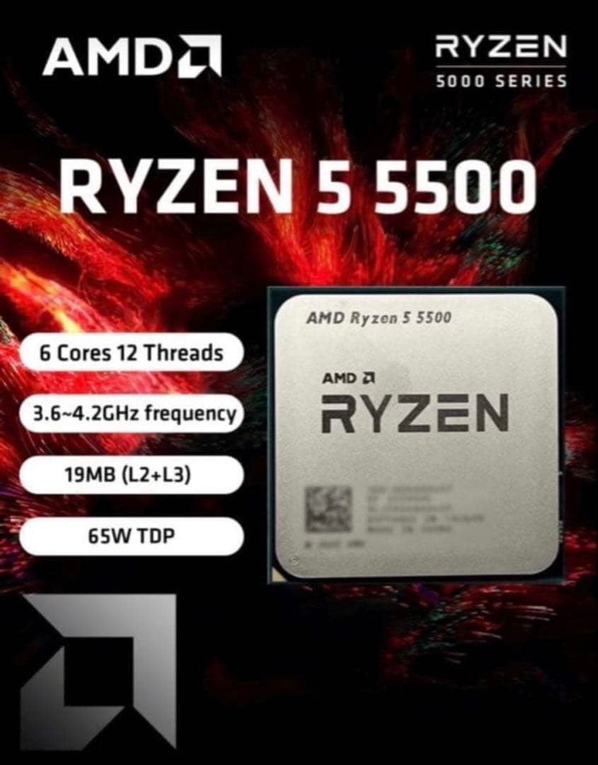 AMD Ryzen 5 5500 CPU新品未使用 AMD AMD CPU Ryzen5 5500 AM4 6コア 12スレッド 3.6GHz TDP 65W