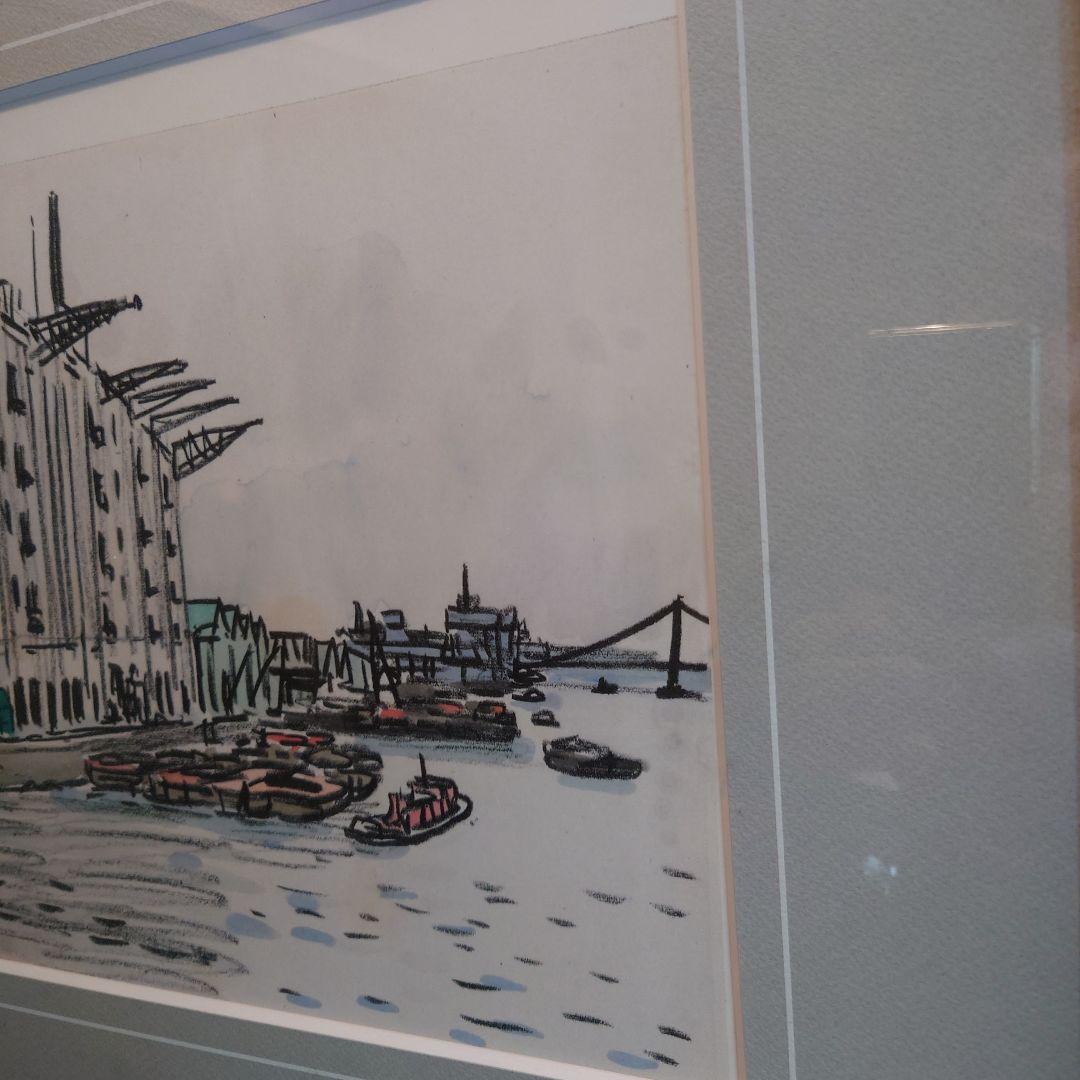 永代橋にて…  石川滋彦  シルクスクリーン（版画）